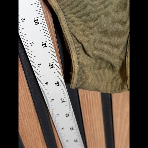 Free People Bodysuit XS / S Womens Green Army Abstract Thong Intimates - Picture 4 of 6